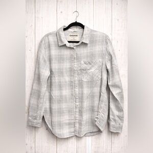 Garage Light Gray Plaid Casual Shirt